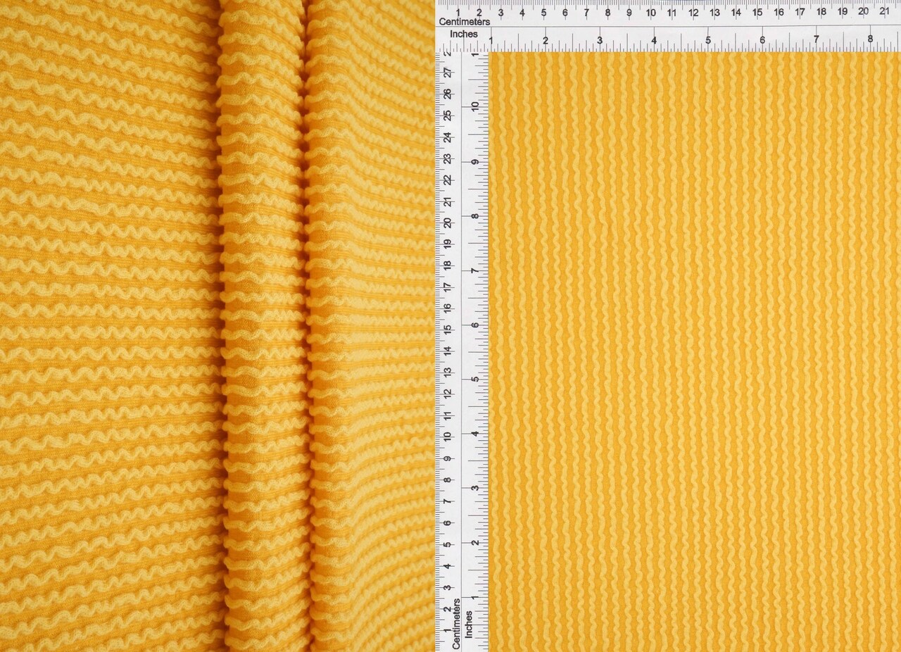 1 Yard Jacquard Double Knit Rib Stretch Fabric 230 GSM 80% Polyester 15% Rayon 5% Spandex Blend 52" Width